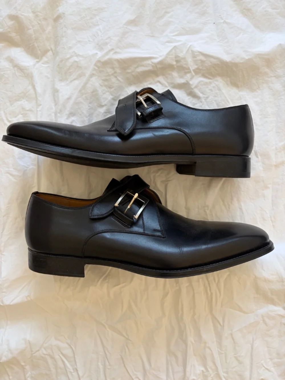 Magnanni Black Monkstrap Shoes - 10M